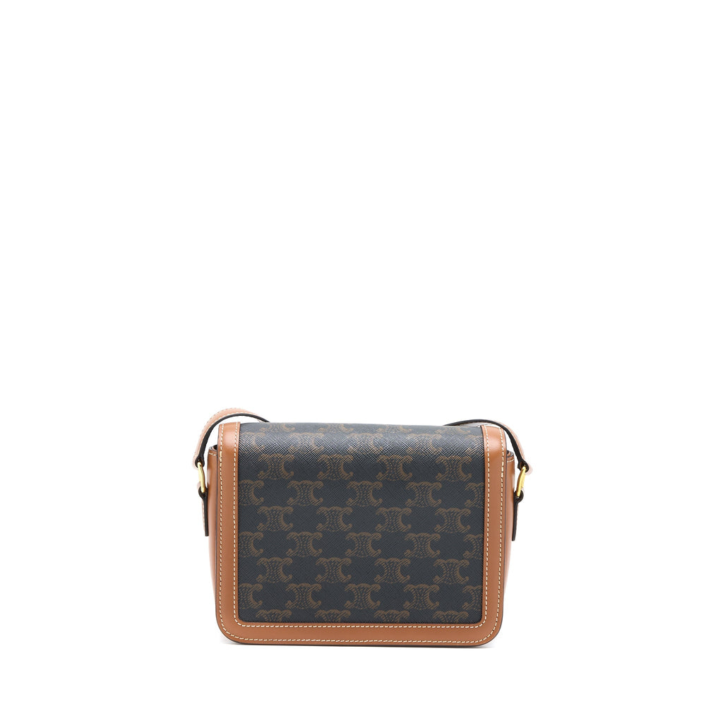CELINE TEEN TRIOMPHE BAG IN TRIOMPHE CANVAS AND CALFSKIN GHW