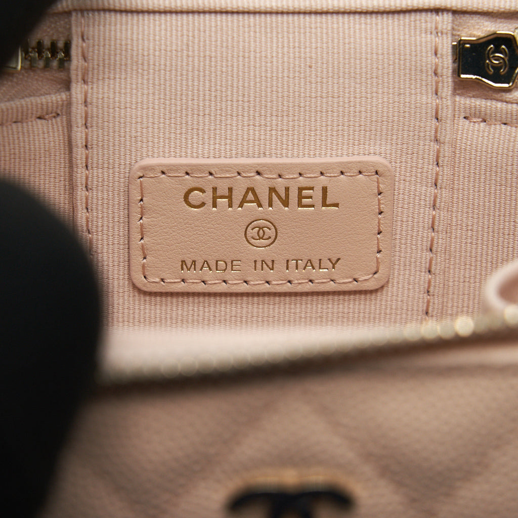 CHANEL MINI VANITY LIGHT BEIGE CAVIAR GHW