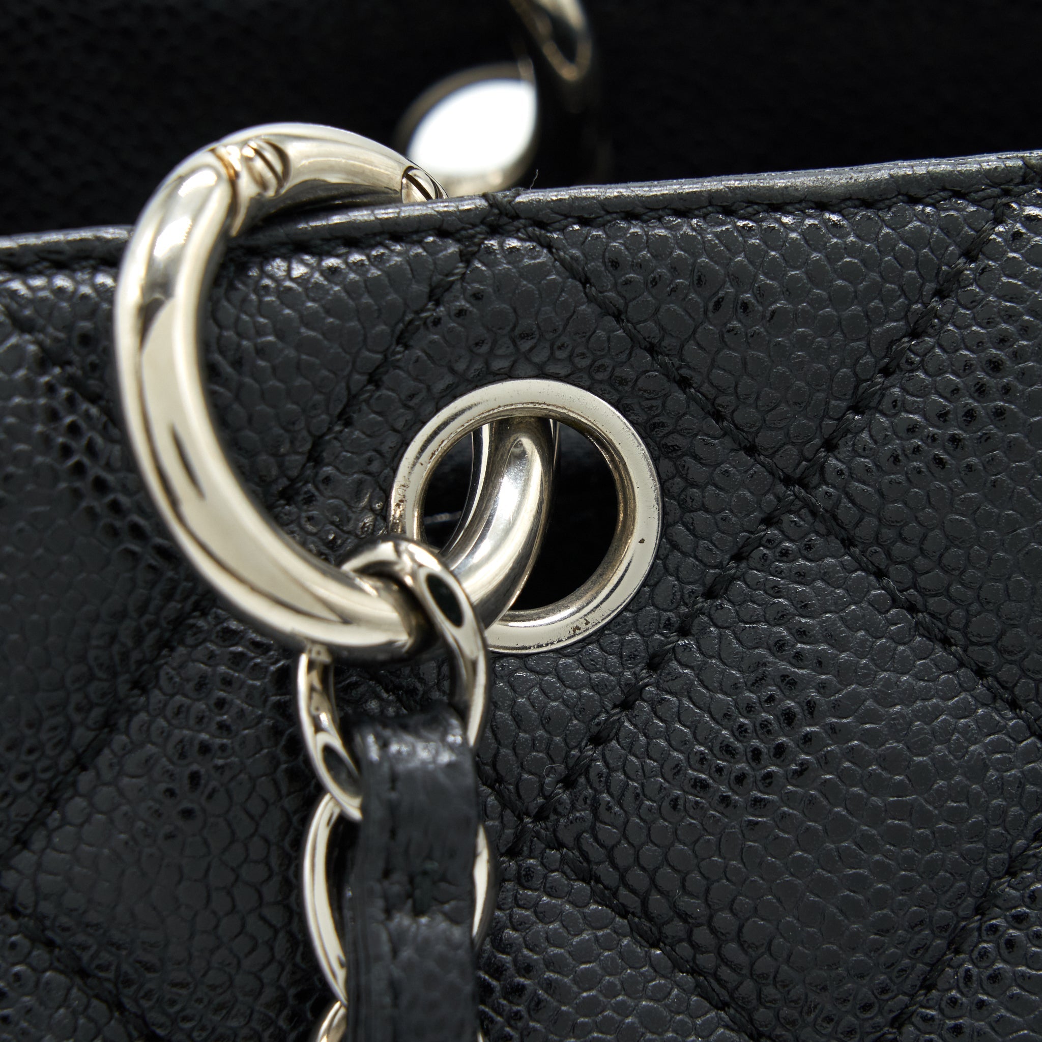 CHANEL GRAND SHOPPING TOTE GST CAVIAR BLACK SHW