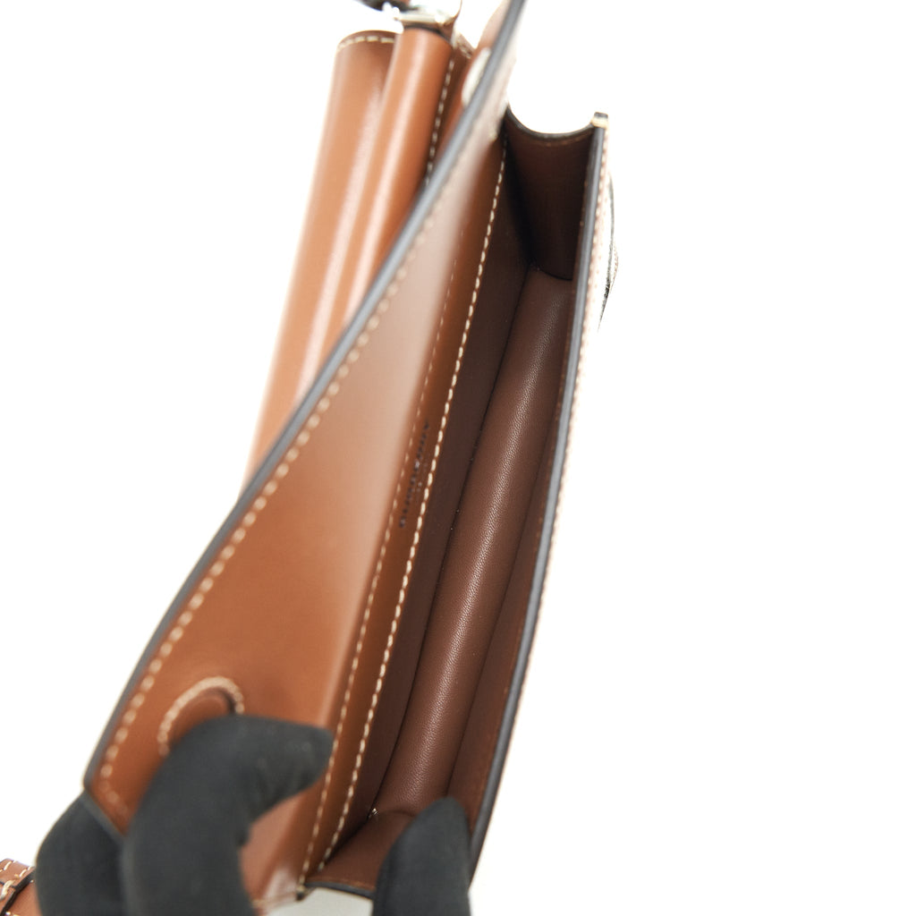 BURBERRY CANVAS/ LEATHER BEIGE MINI CROSSBODY BAG