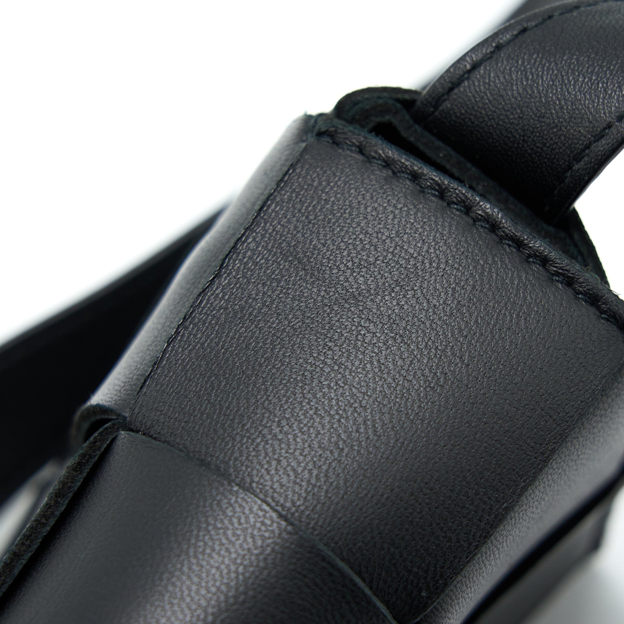 BOTTEGA VENETA MINI CASSETTE INTRECCIATO CROSSBODY BAG BLACK LGHW