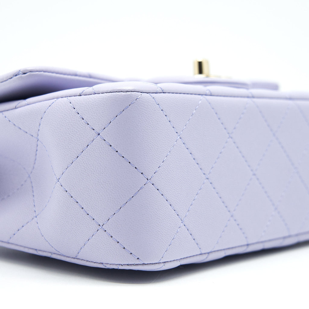 CHANEL 21K LILAC /LIGHT PURPLE MINI RECTANGULAR TOP HANDLE