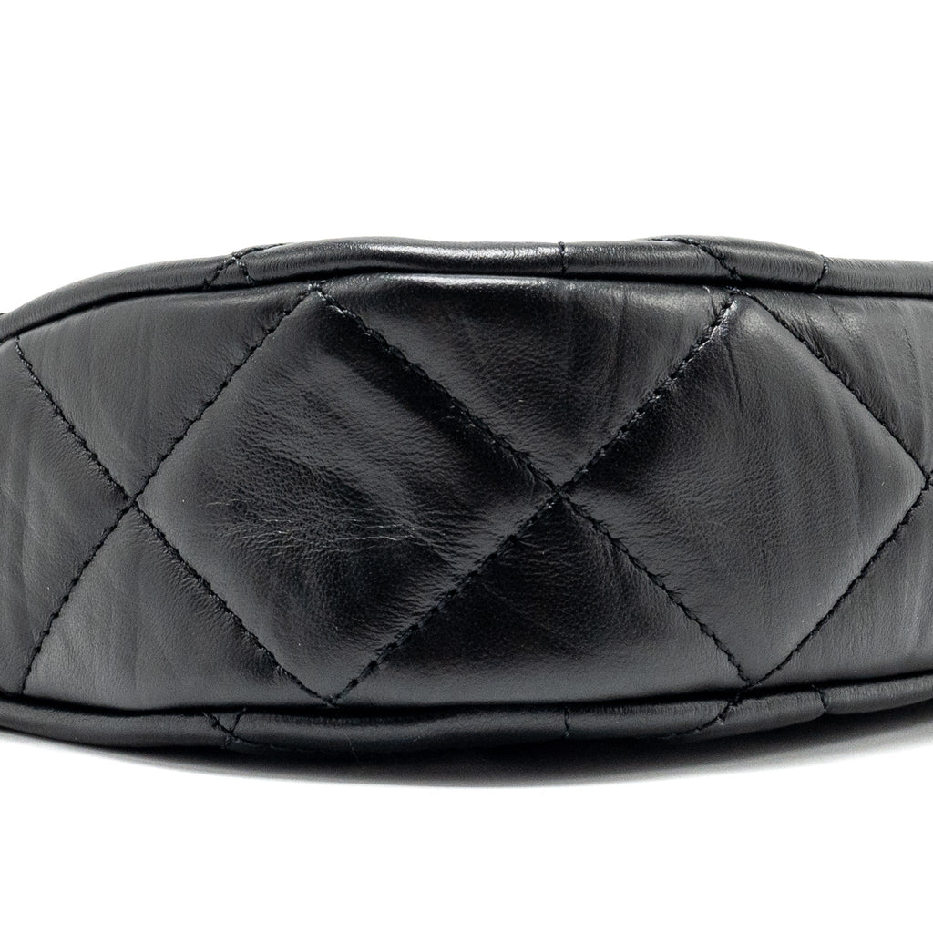 CHANEL 23K HOBO SHOULDER BAG CALFSKIN BLACK GHW (MICROCHIP)