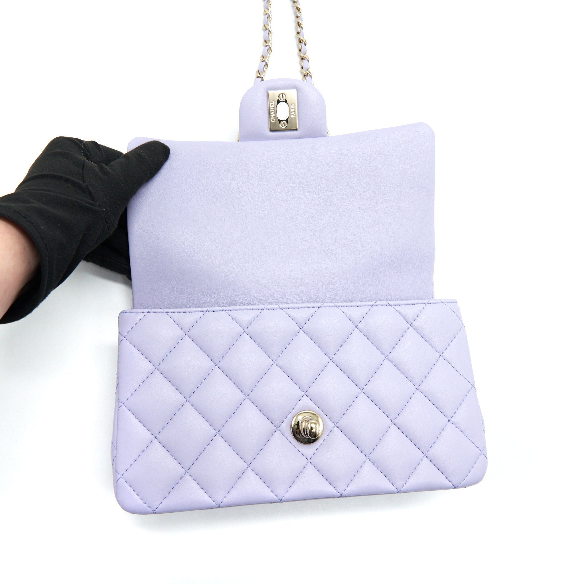 CHANEL 21K LILAC /LIGHT PURPLE MINI RECTANGULAR TOP HANDLE