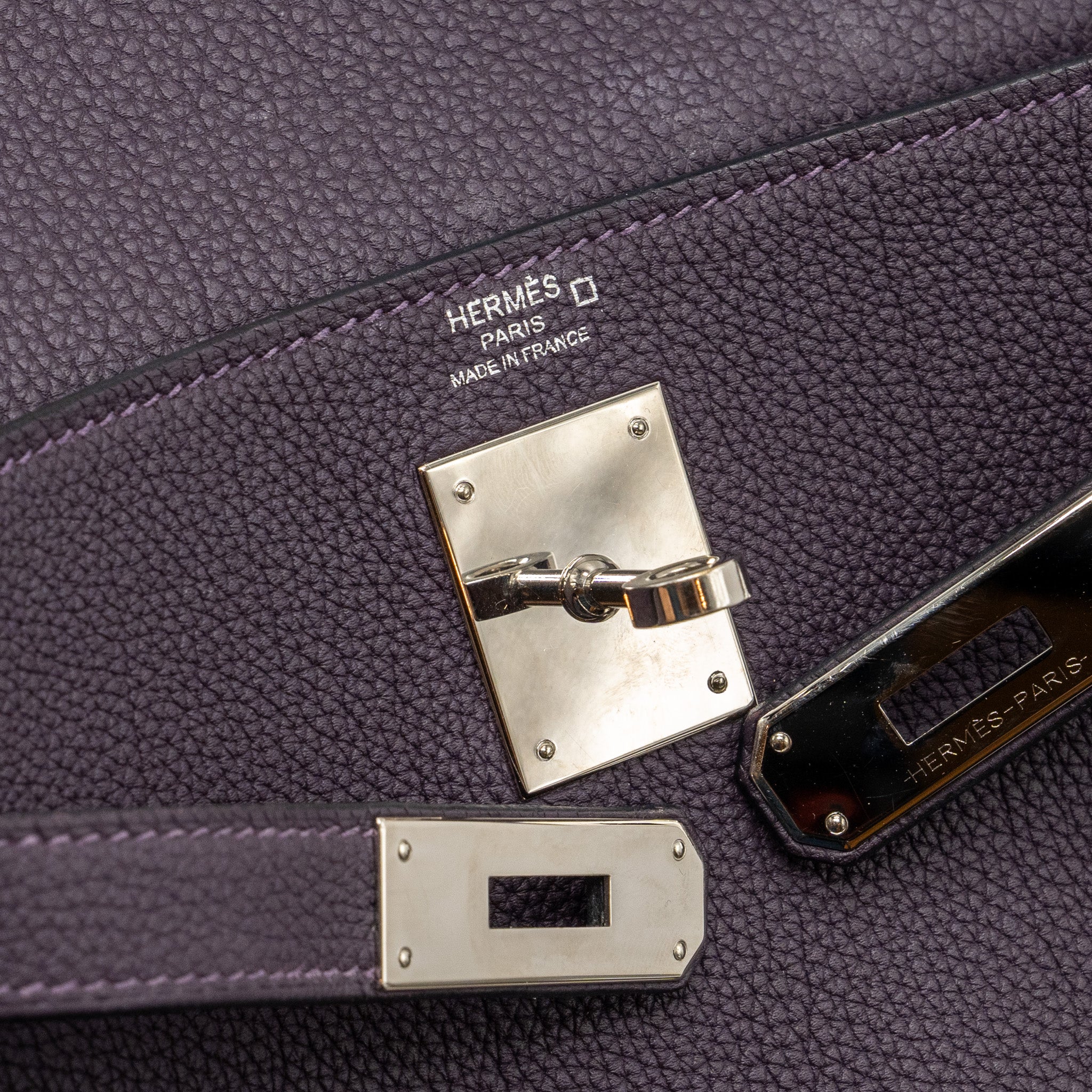 HERMES KELLY 28 ALLIGATOR/TOGO 59 RAISIN SHW