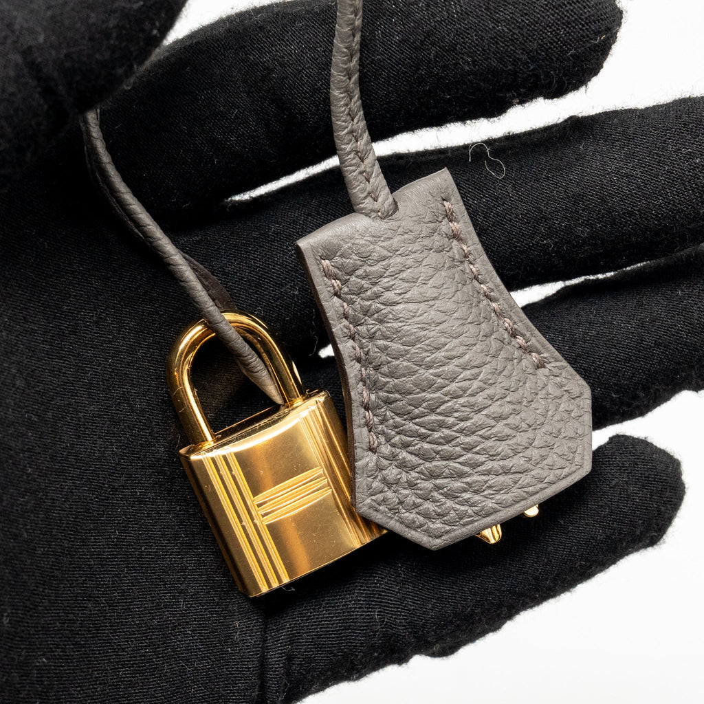 HERMES KELLY 25 TOGO GRIS ETAIN GHW