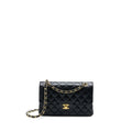 CHANEL SMALL CLASSIC DOUBLE FLAP BAG LAMBSKIN BLACK GHW (MICROCHIP)