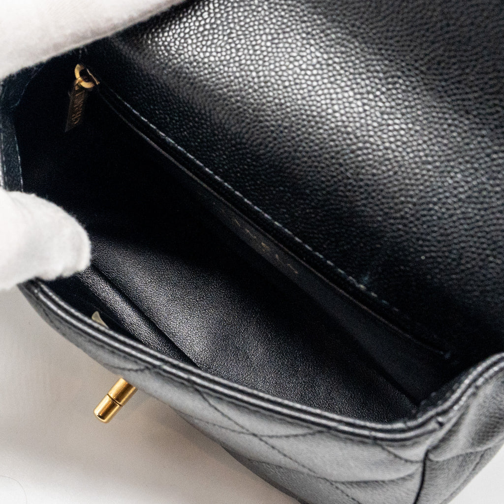 CHANEL 23P COCO LOVE FLAP BAG CAVIAR BLACK GHW (MICROCHIP)