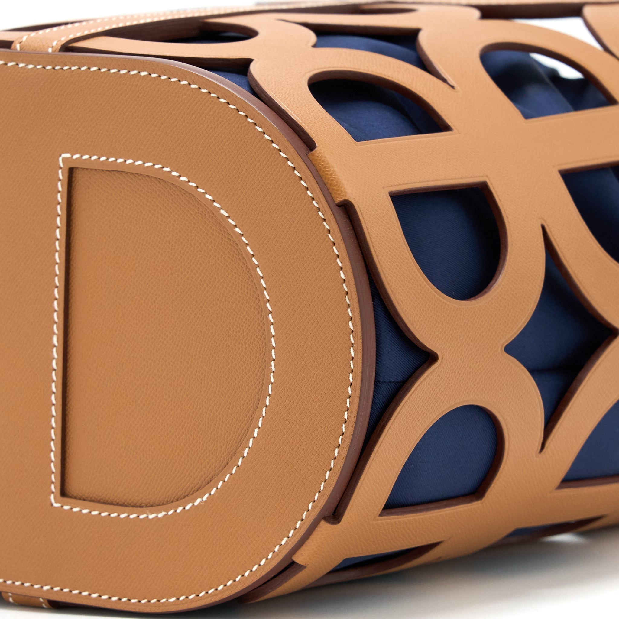 HERMES CHAINE D’ANCRE CABAS MADAME LEATHER GOLD / BLUE MARINE