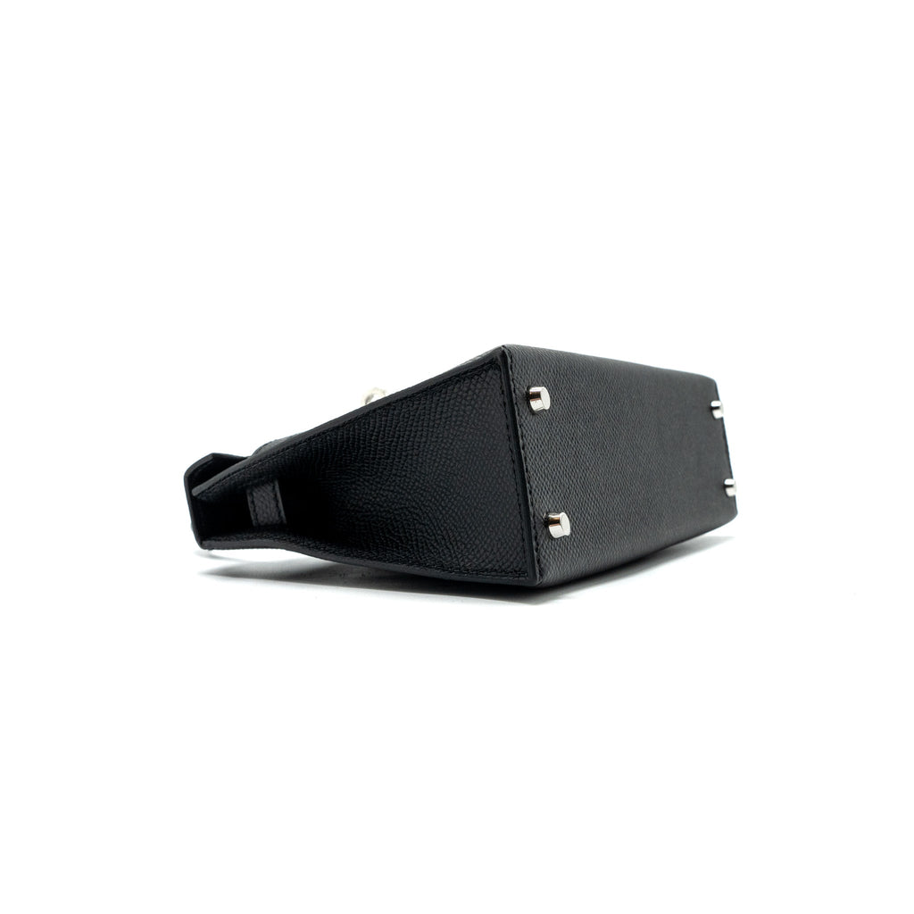 HERMES MINI KELLY II EPSOM BLACK SHW