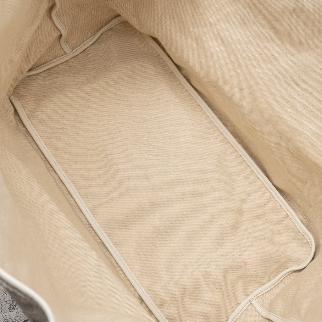 GOYARD SAINT LOUIS GM TOTE BAG GOYARDINE CANVAS / LEATHER WHITE
