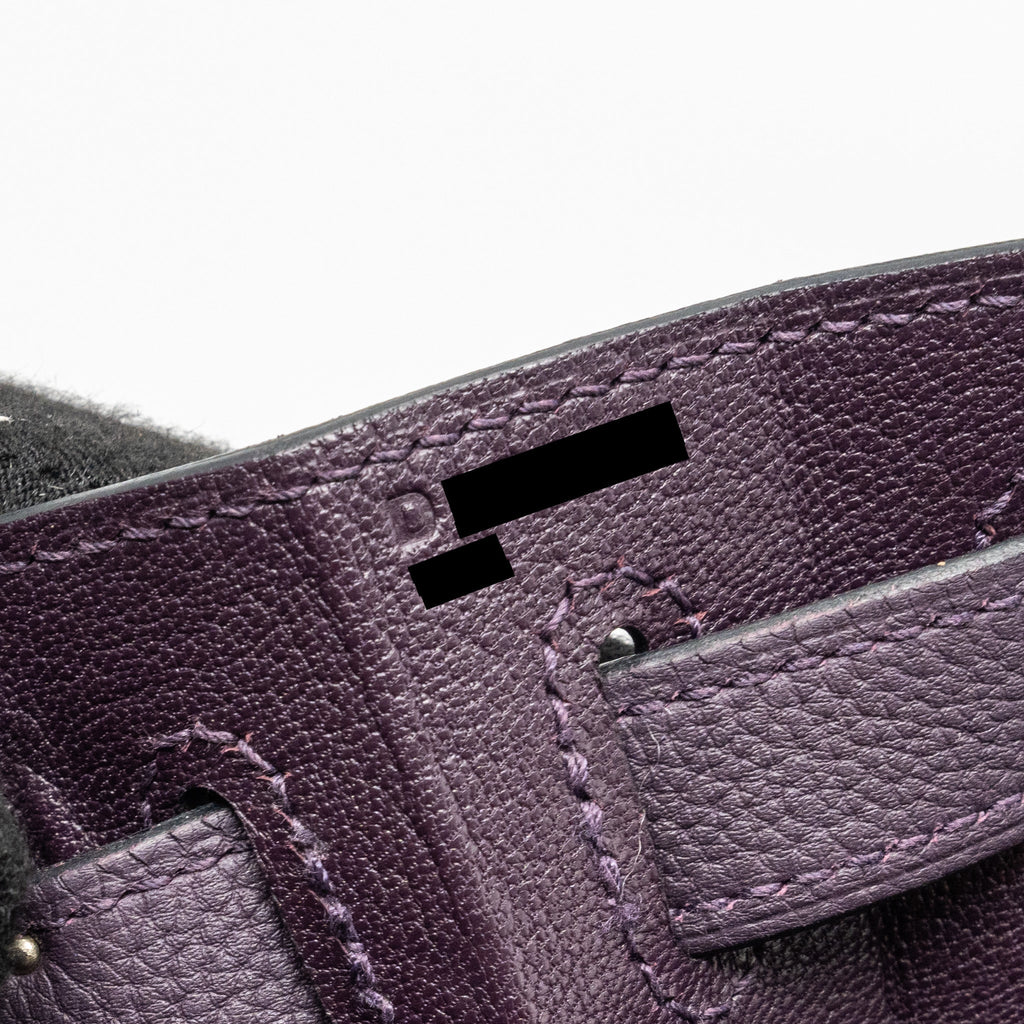 HERMES KELLY 28 ALLIGATOR/TOGO 59 RAISIN SHW