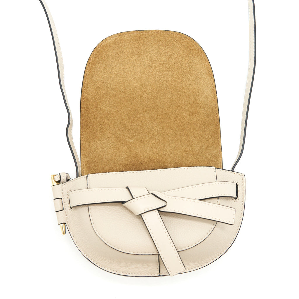LOEWE MINI GATE CROSSBODY BAG CALFSKIN SAND LGHW