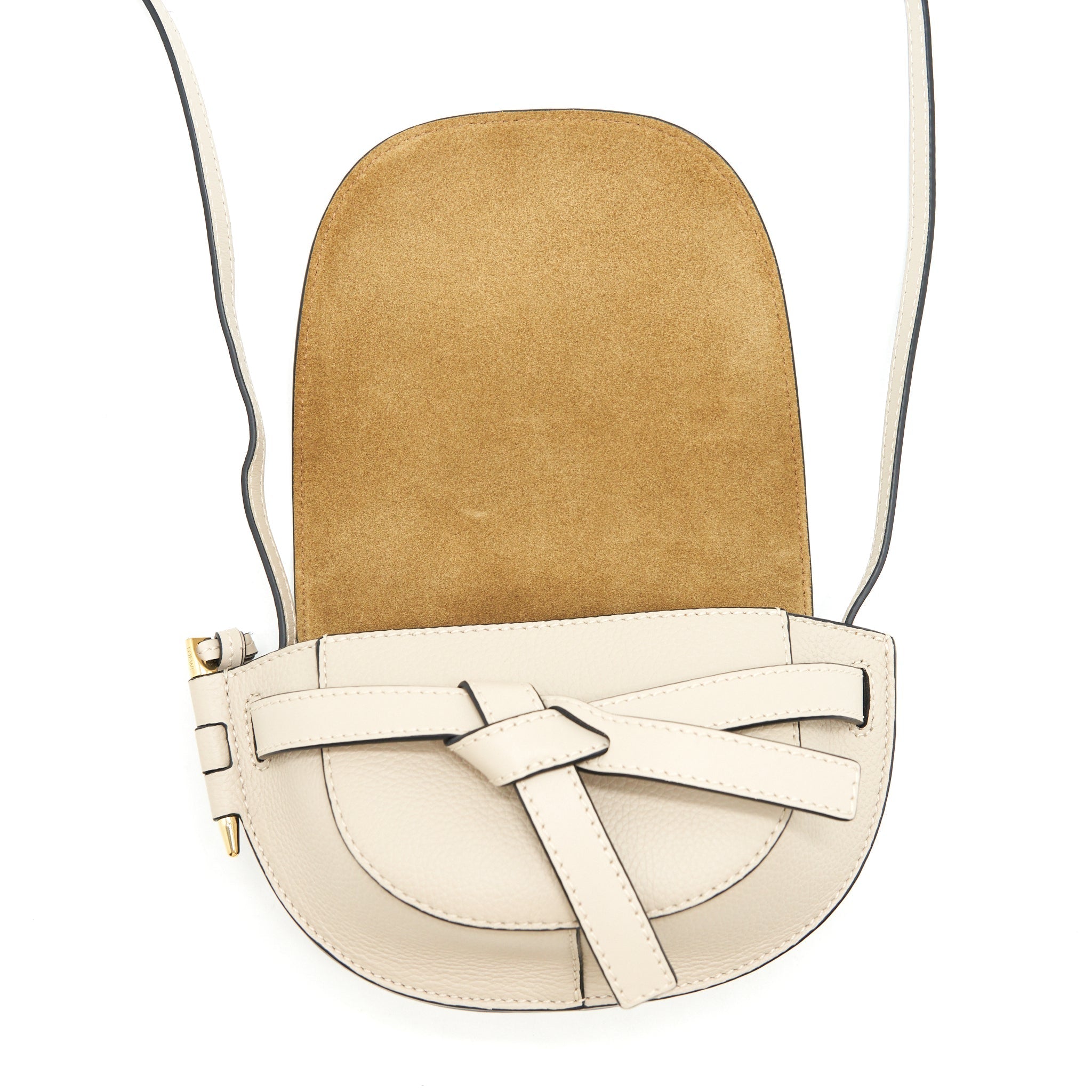 LOEWE MINI GATE CROSSBODY BAG CALFSKIN SAND LGHW