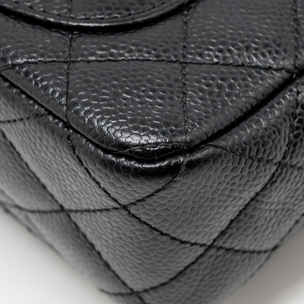 CHANEL MINI RECTANGULAR FLAP BAG CAVIAR BLACK GHW