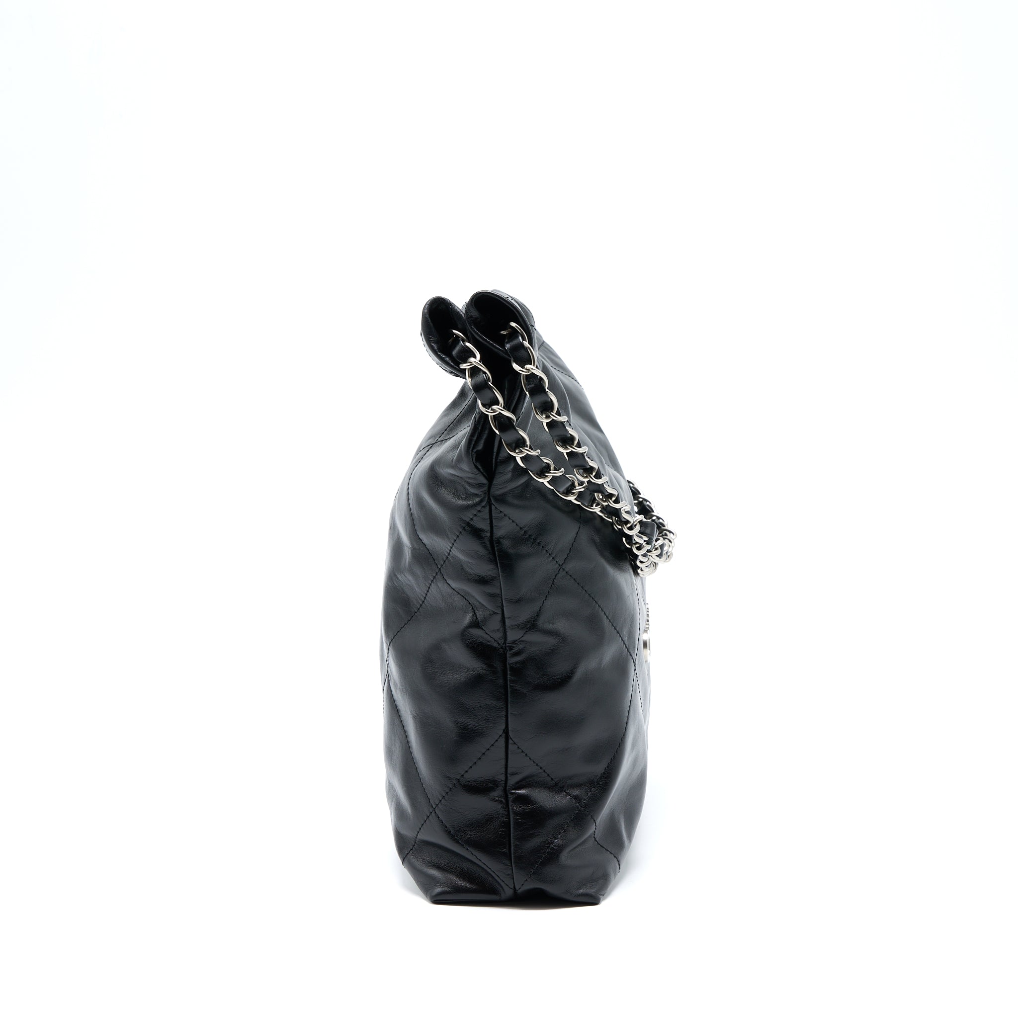 CHANEL SMALL 22 BAG CALFSKIN BLACK SHW(MICROCHIP)