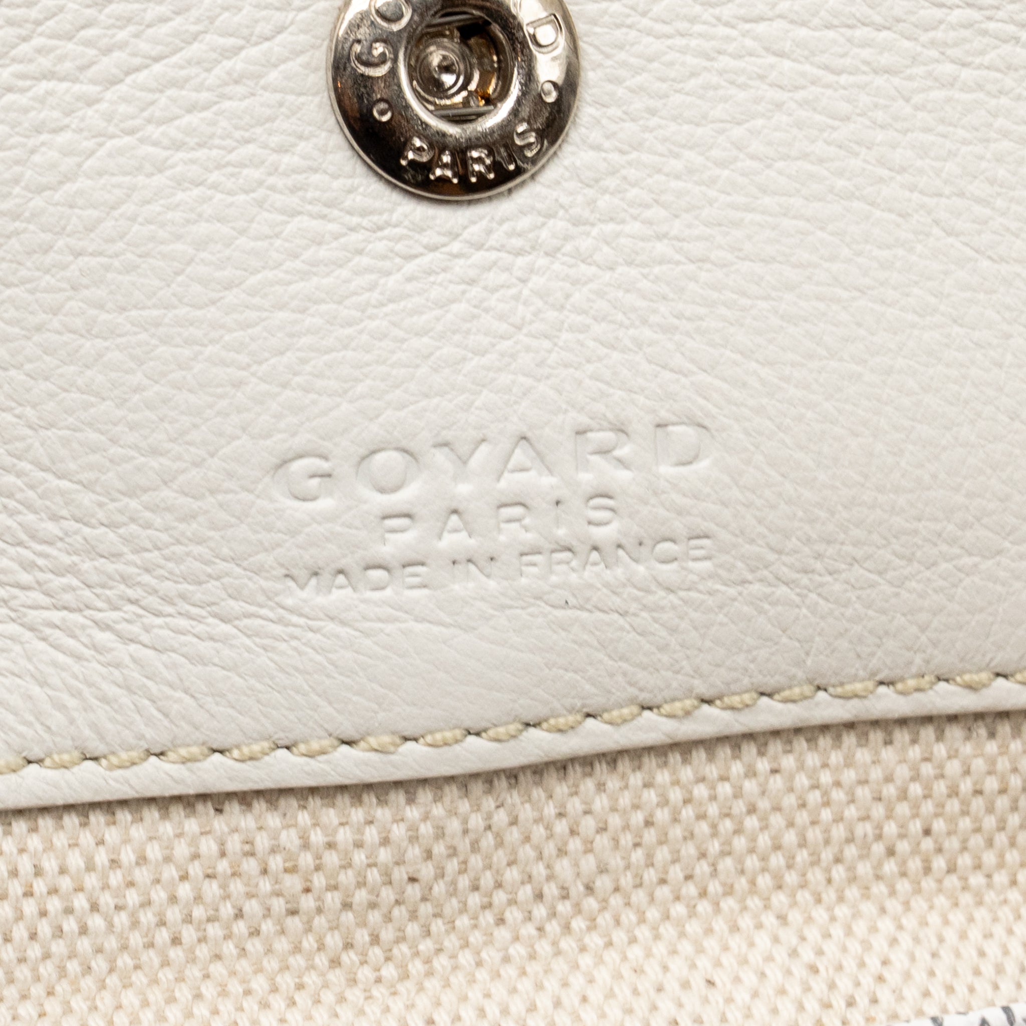 GOYARD SAINT LOUIS GM TOTE BAG GOYARDINE CANVAS / LEATHER WHITE