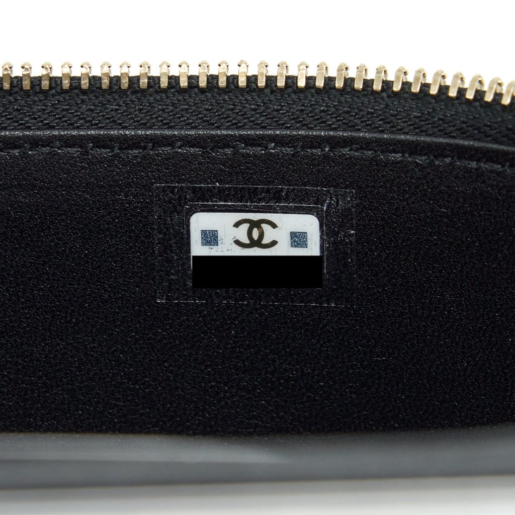 CHANEL 22A TOP HANDLE LONG VANITY WITH CHAIN LAMBSKIN BLACK LGHW
