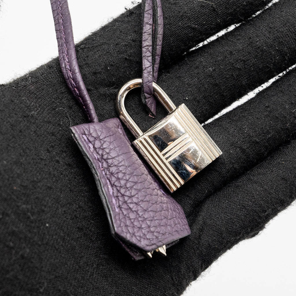 HERMES KELLY 28 ALLIGATOR/TOGO 59 RAISIN SHW