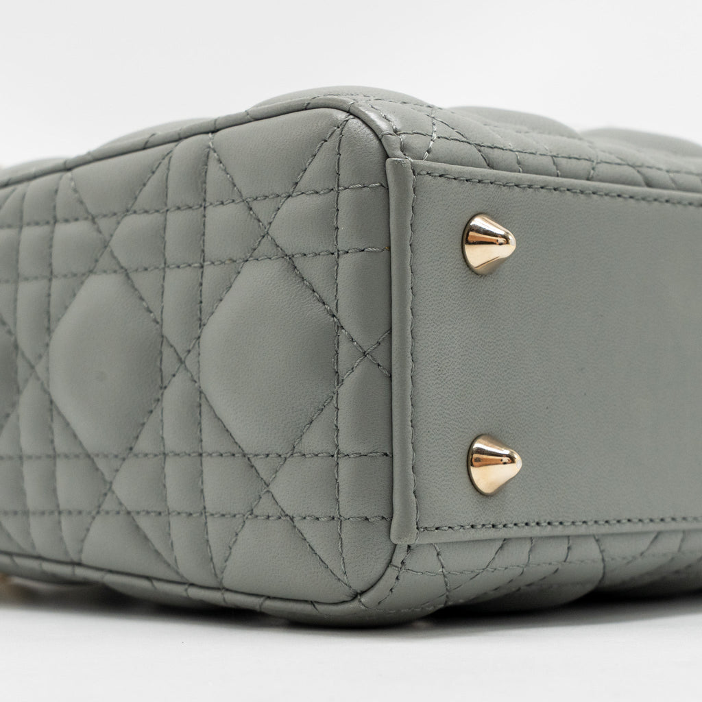 DIOR MY ABCDIOR SMALL LADY DIOR LAMBSKIN STONE GREY LGHW