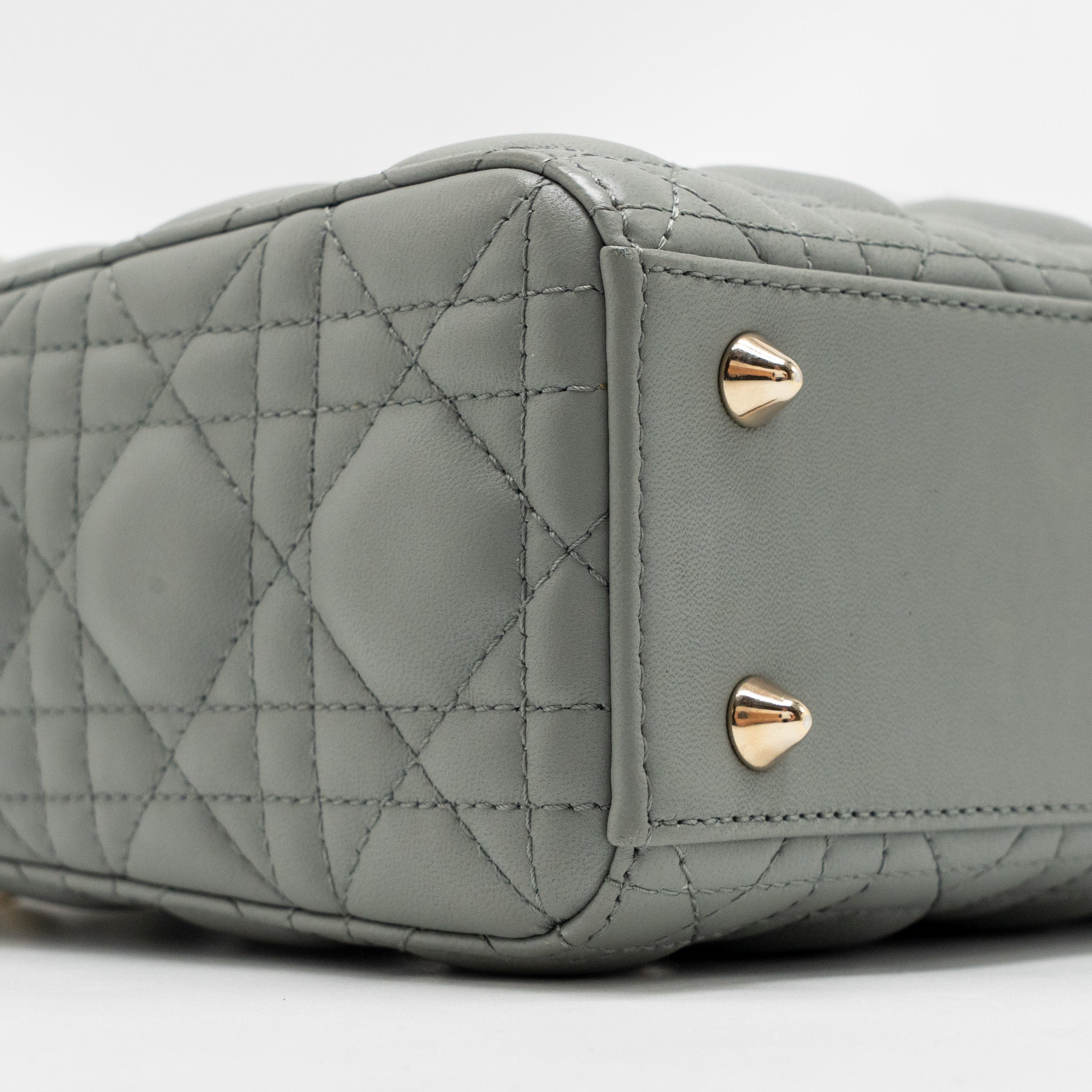 DIOR MY ABCDIOR SMALL LADY DIOR LAMBSKIN STONE GREY LGHW