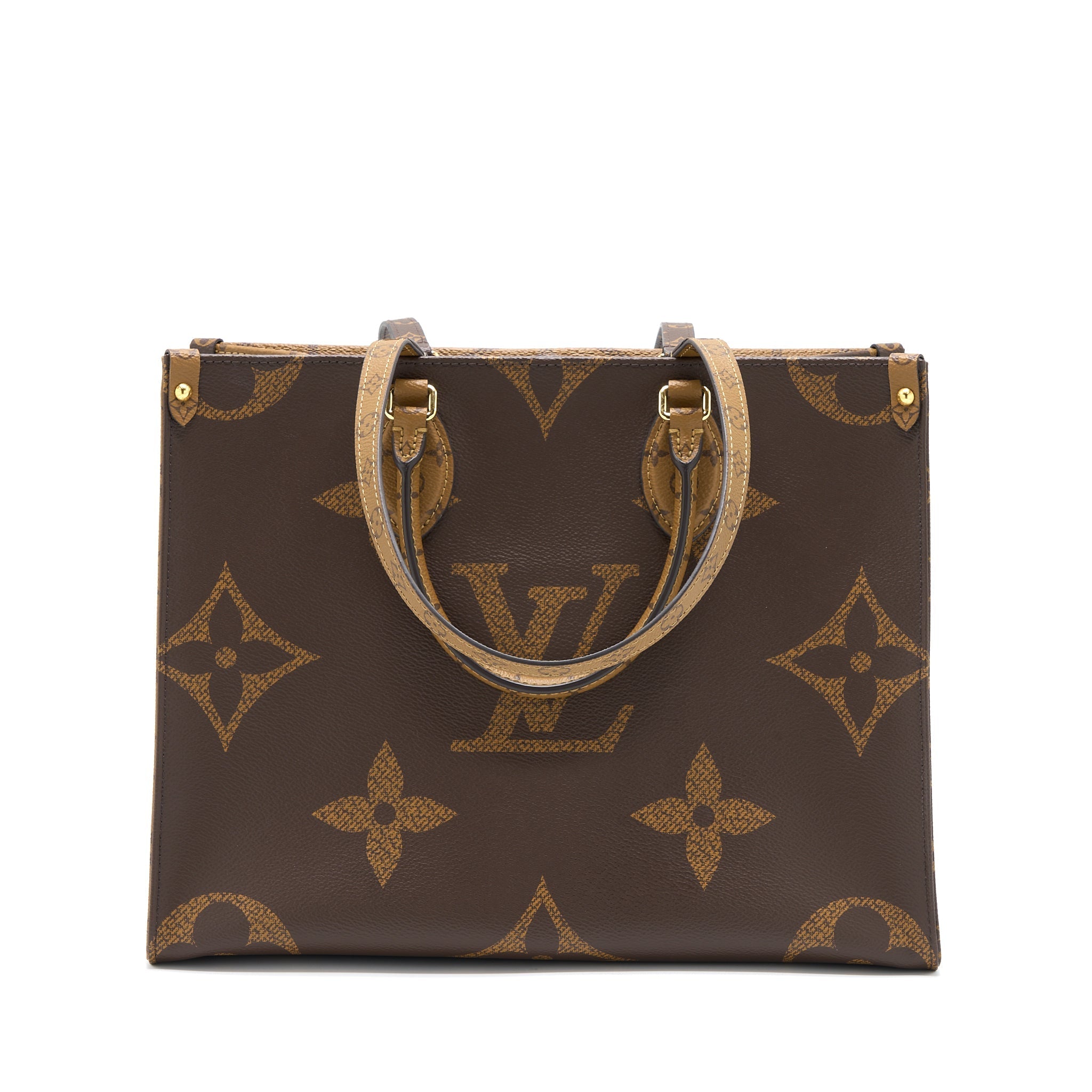 LOUIS VUITTON ON THE GO MM MONOGRAM COATED MONOGRAM REVERSE CANVAS GHW