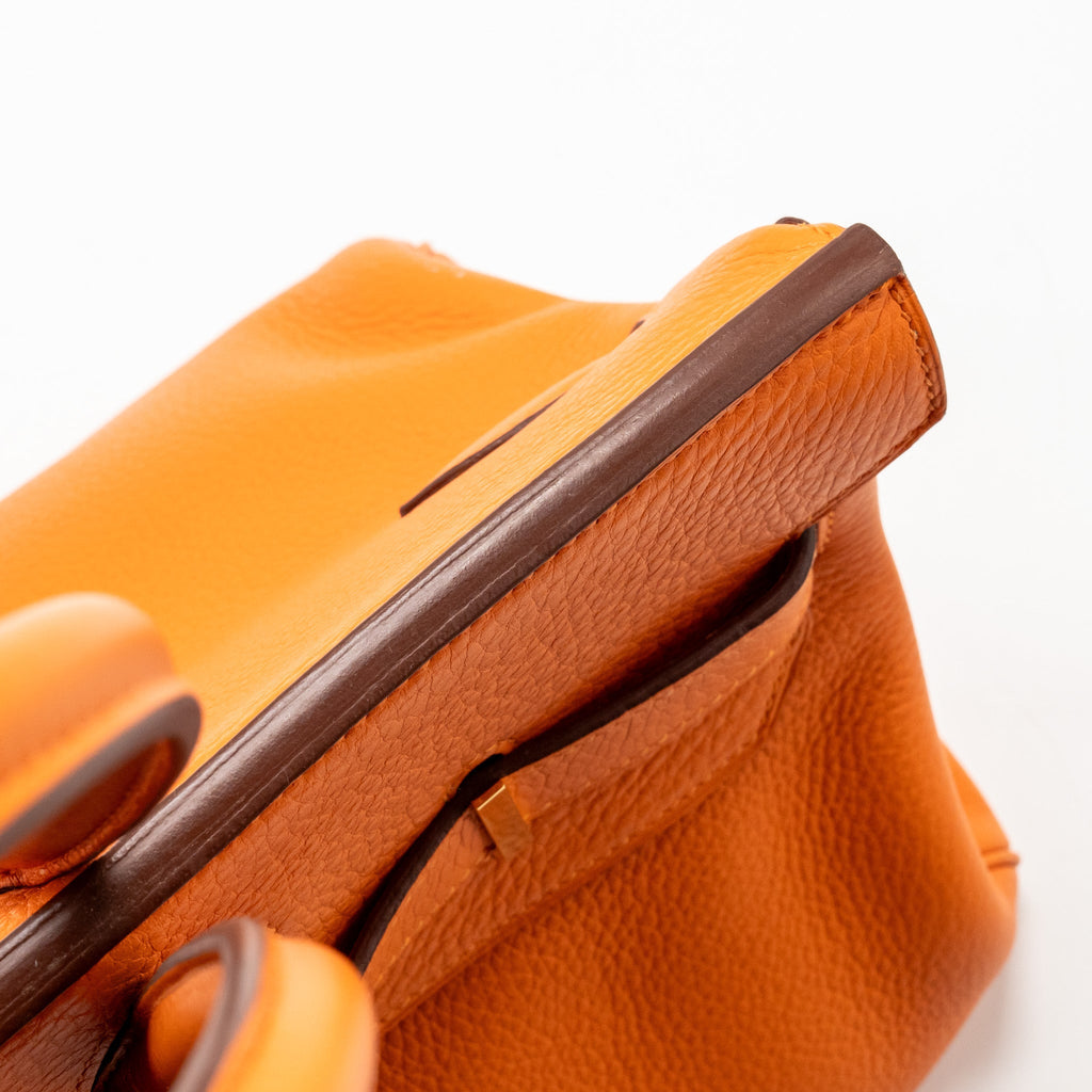 HERMES SHOULDER BIRKIN 42 CLEMENCE ORANGE SHW