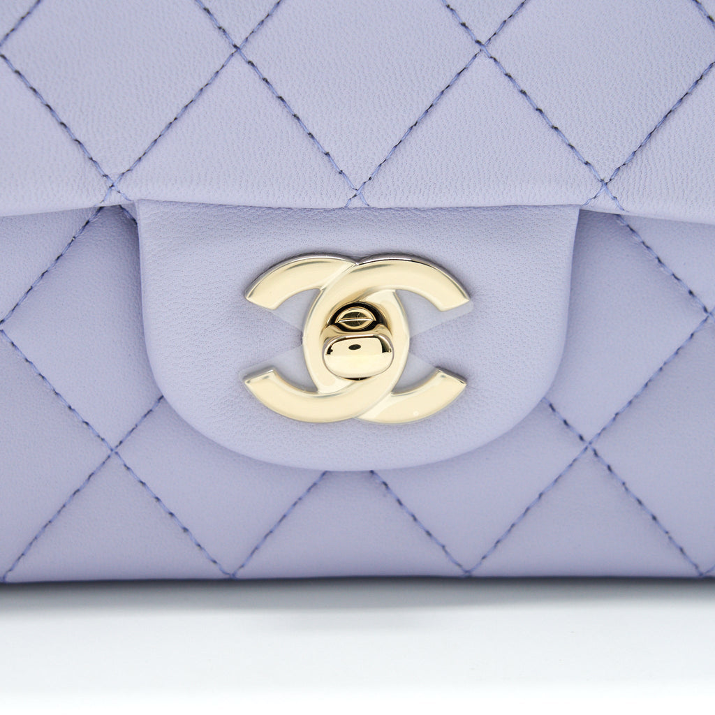 CHANEL 21K LILAC /LIGHT PURPLE MINI RECTANGULAR TOP HANDLE