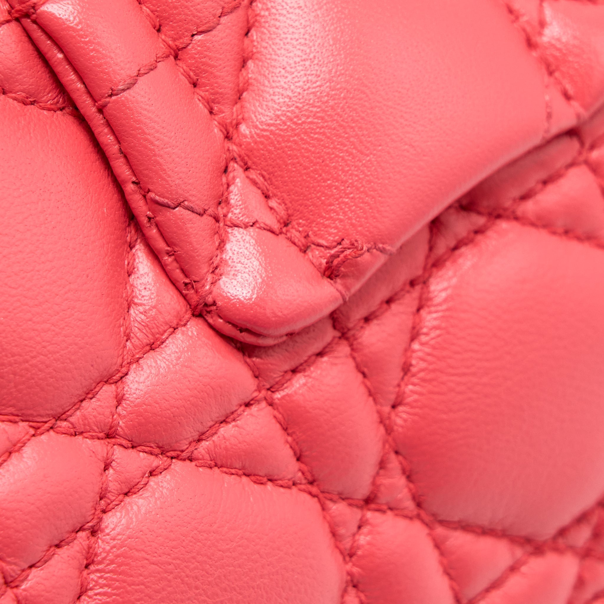 DIOR NEW LOCK FLAP SHOULDER BAG LAMBSKIN RED SHW