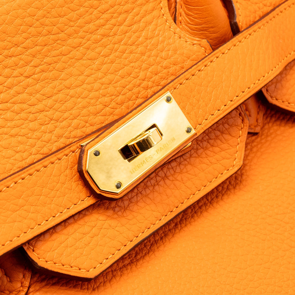 HERMES SHOULDER BIRKIN 42 CLEMENCE ORANGE SHW