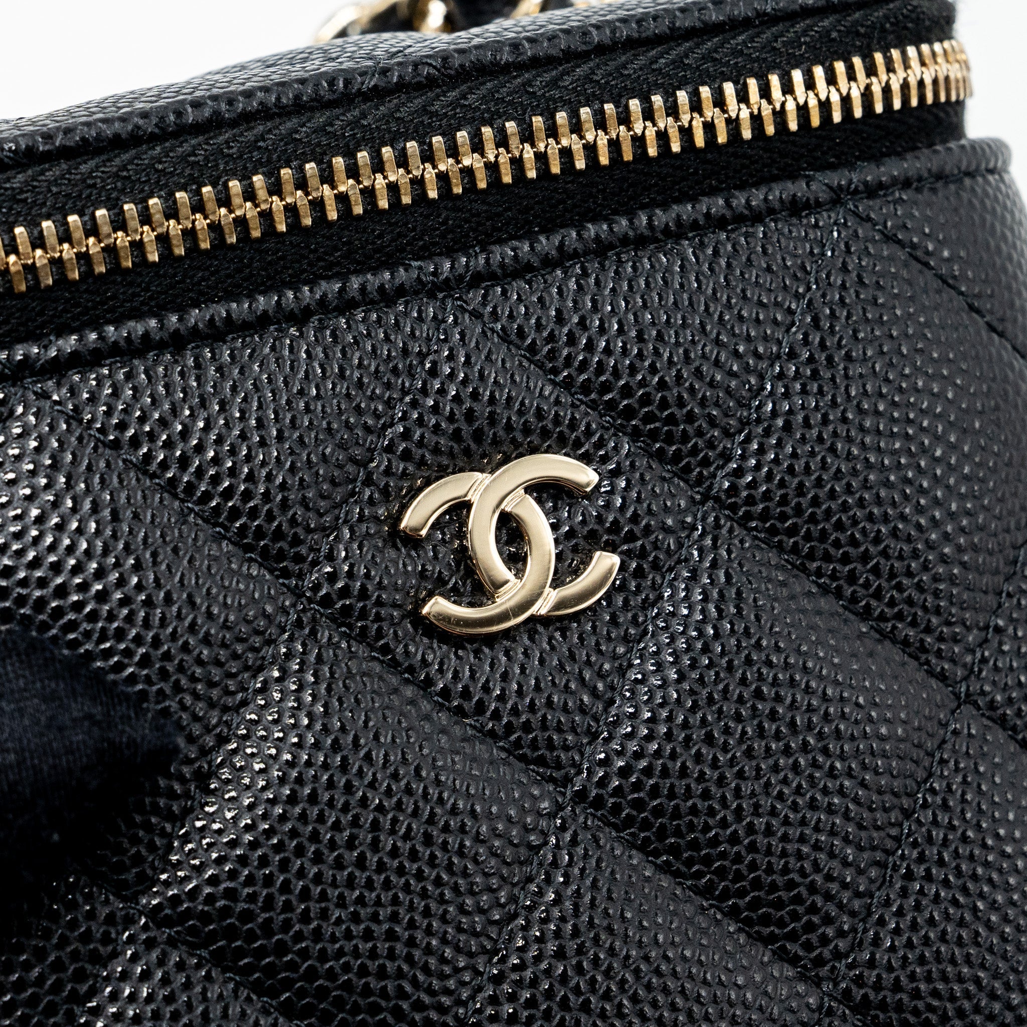 CHANEL MINI VANITY CASE CAVIAR BLACK LGHW
