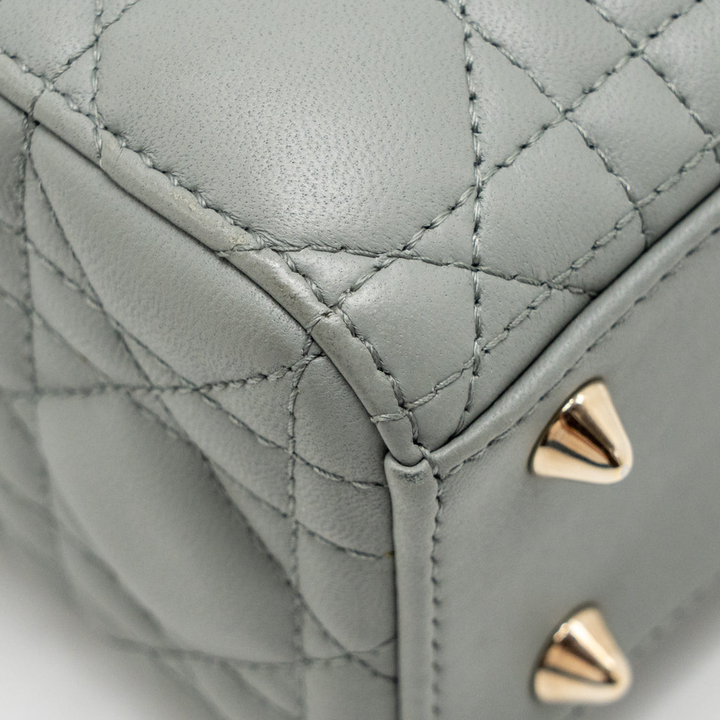 DIOR MY ABCDIOR SMALL LADY DIOR LAMBSKIN STONE GREY LGHW