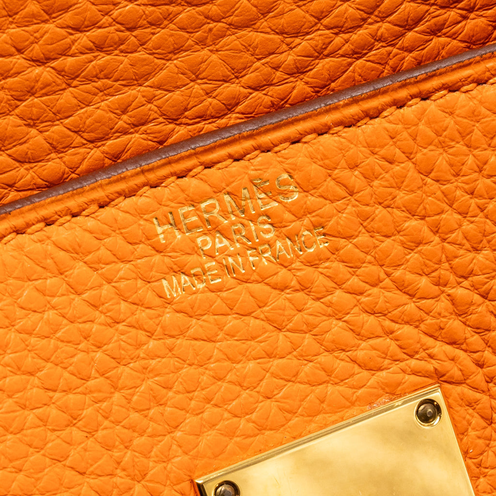 HERMES SHOULDER BIRKIN 42 CLEMENCE ORANGE SHW
