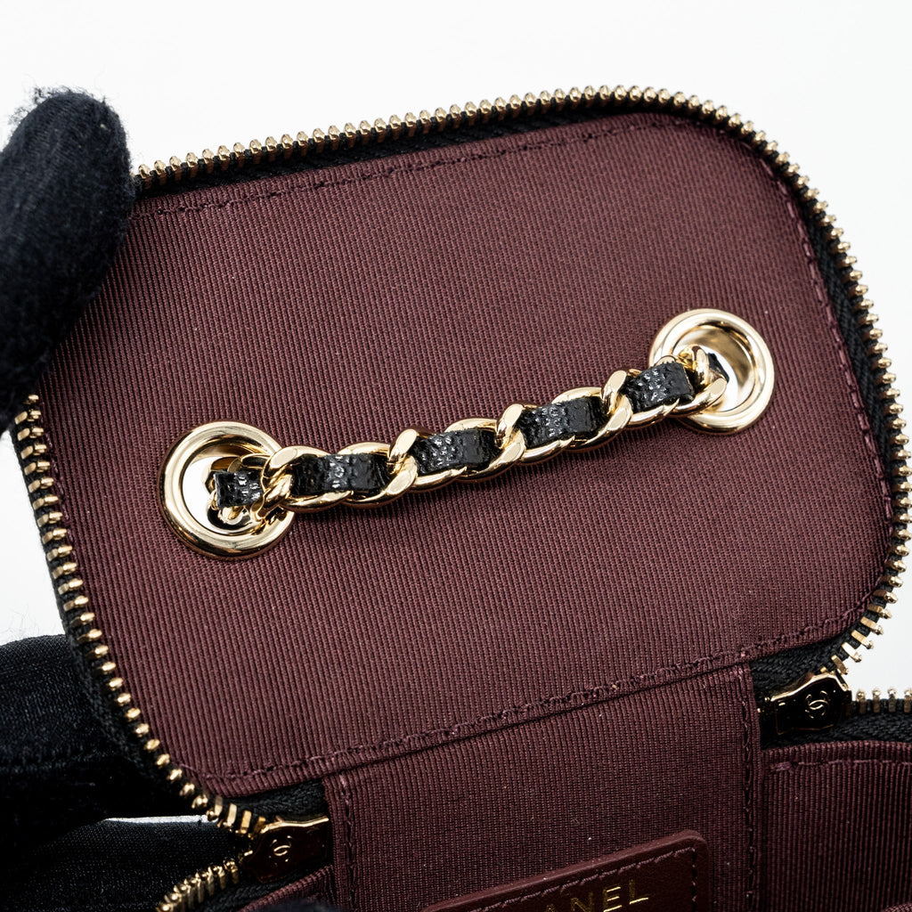 CHANEL MINI VANITY CASE CAVIAR BLACK LGHW