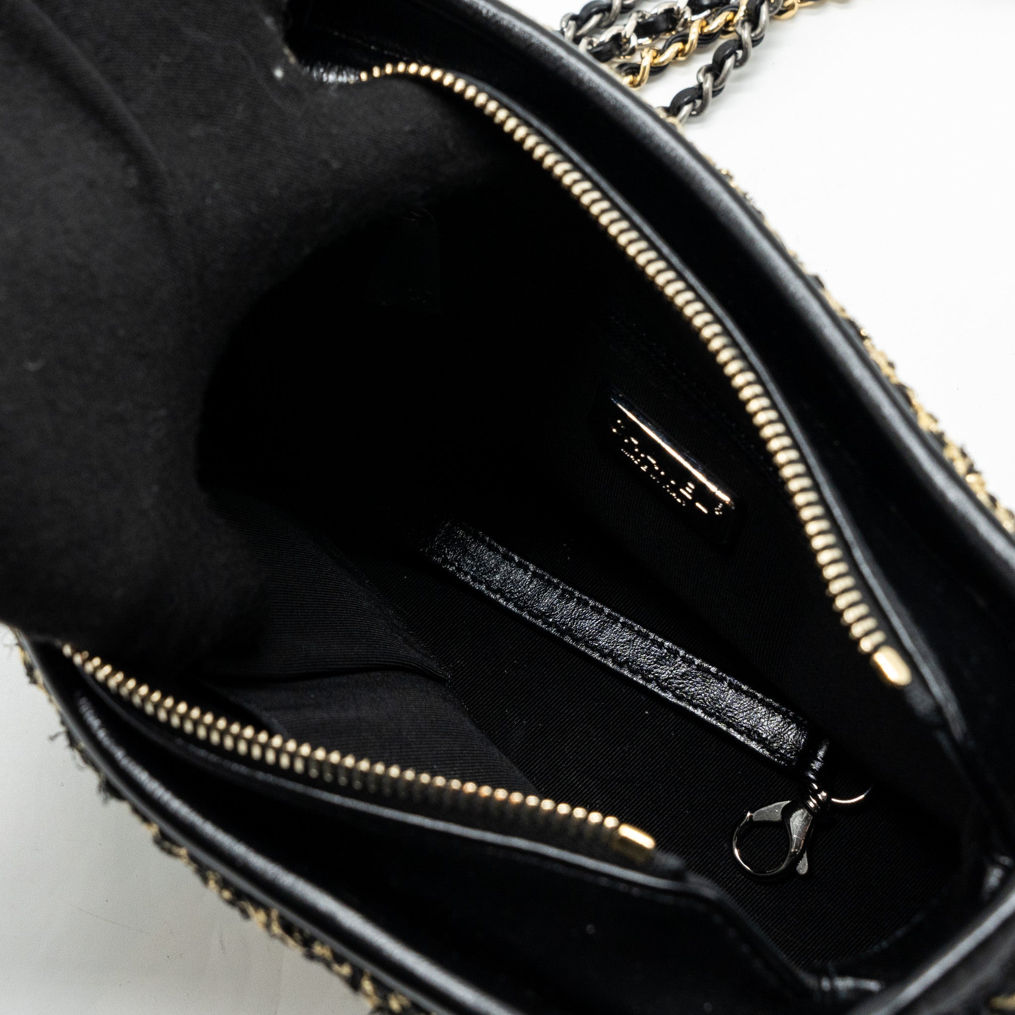 CHANEL SMALL GABRIELLE HOBO BAG LIMITED EDITION FABRIC/CALFSKIN BLACK / GOLD MULTICOLOUR HARDWARE