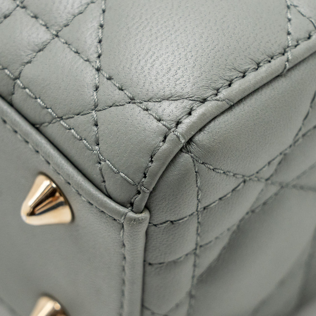 DIOR MY ABCDIOR SMALL LADY DIOR LAMBSKIN STONE GREY LGHW