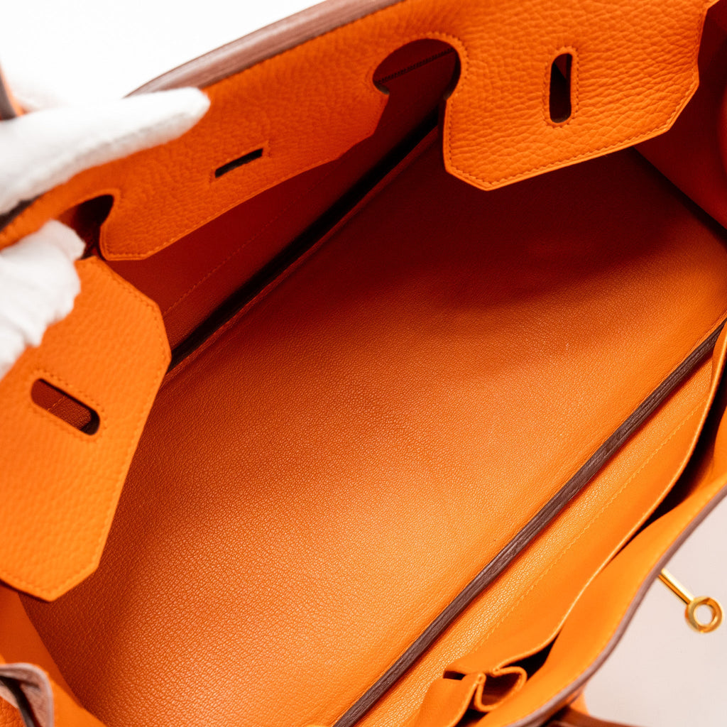 HERMES SHOULDER BIRKIN 42 CLEMENCE ORANGE SHW