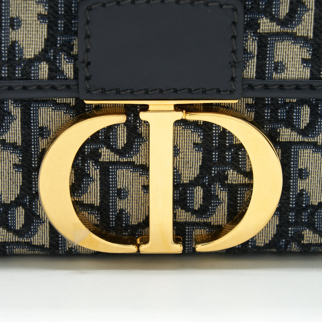 DIOR 30 MONTAIGNE BOX BAG BLUE OBLIQUE JACQUARD GHW
