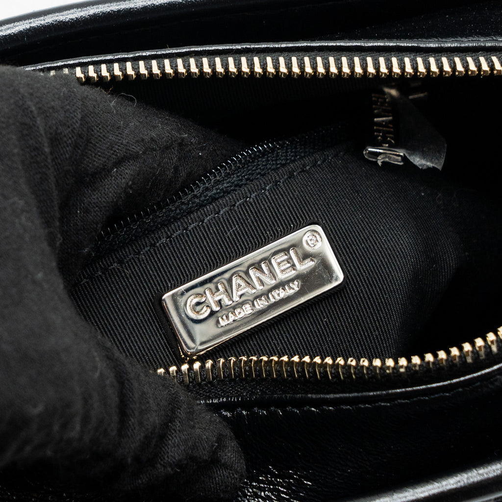 CHANEL SMALL GABRIELLE HOBO BAG LIMITED EDITION FABRIC/CALFSKIN BLACK / GOLD MULTICOLOUR HARDWARE