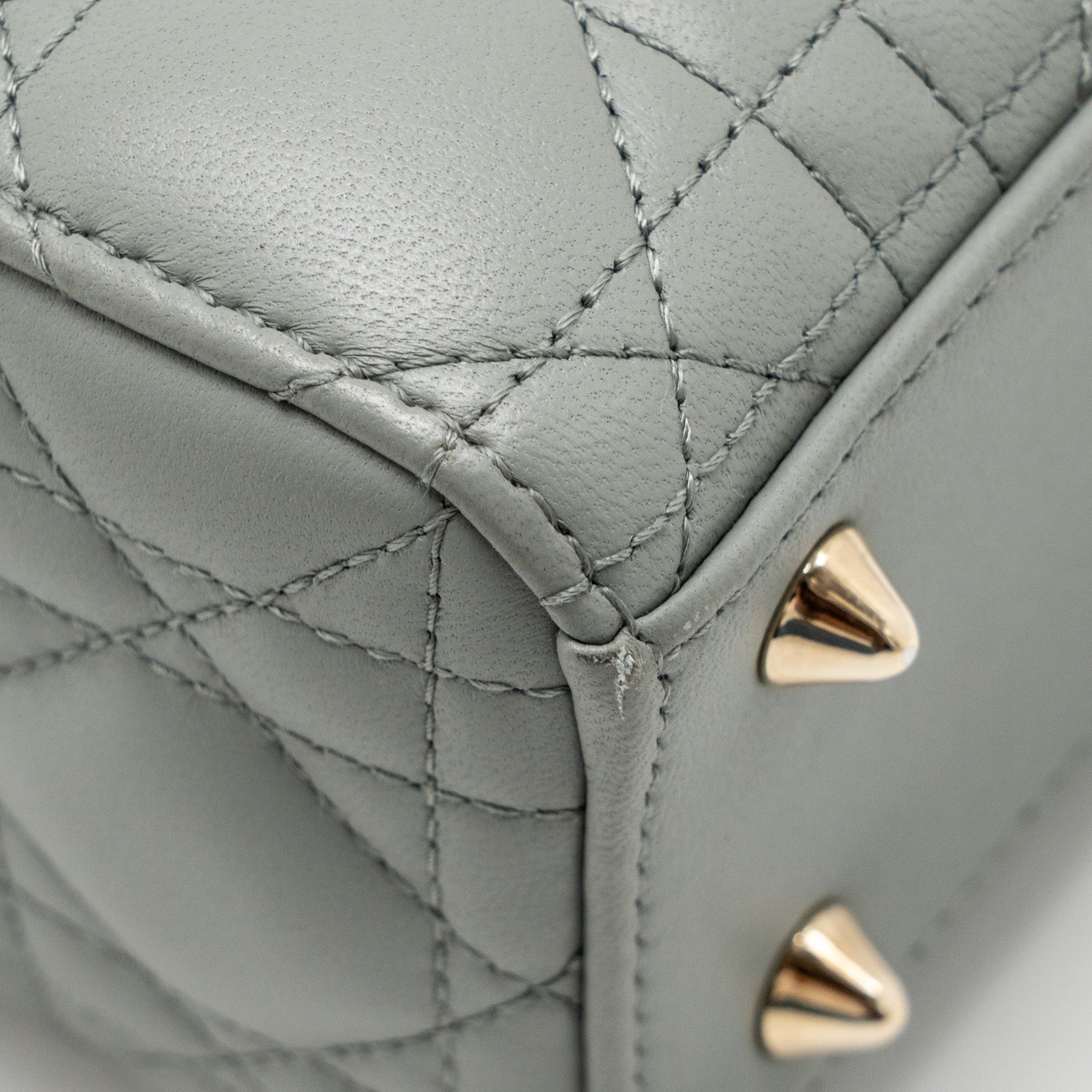 DIOR MY ABCDIOR SMALL LADY DIOR LAMBSKIN STONE GREY LGHW