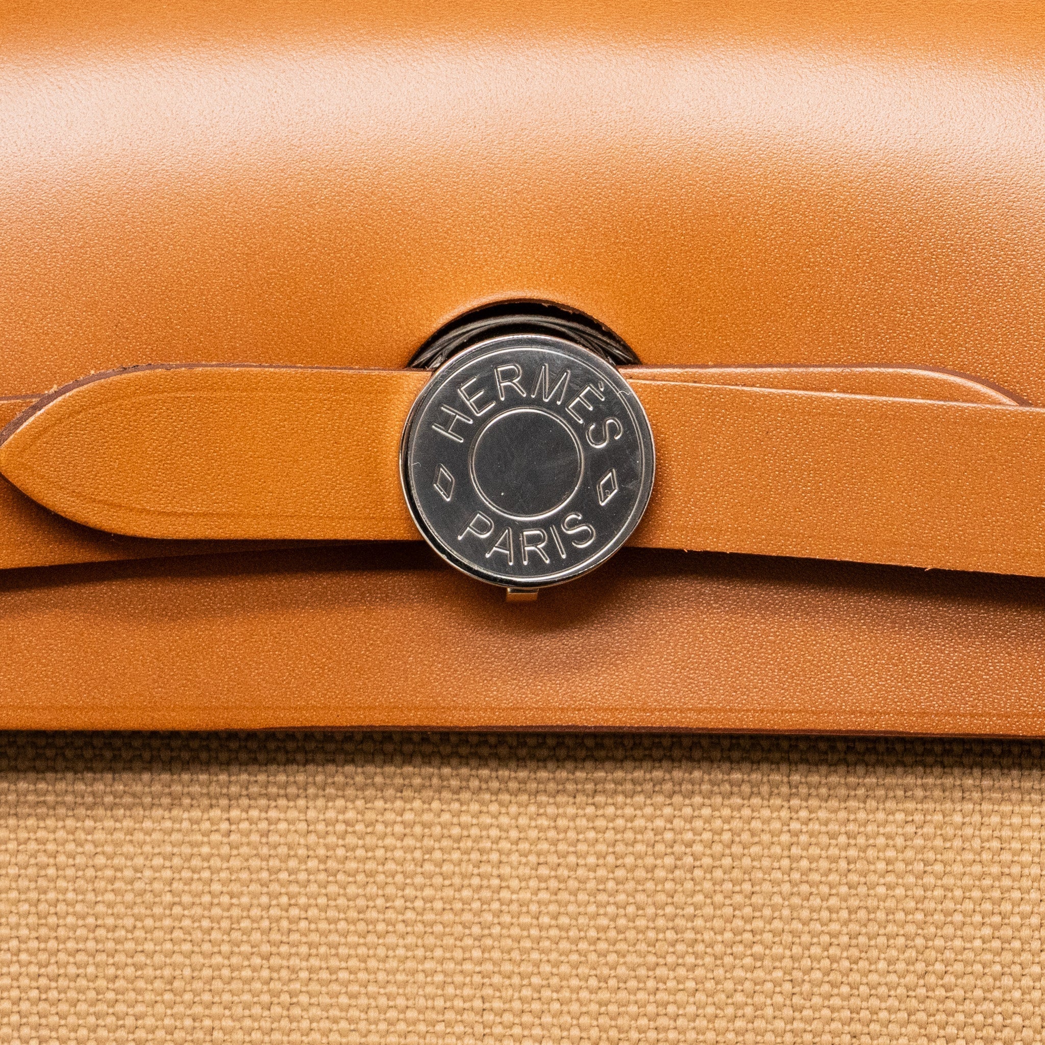 HERMES HERBAG 31 ZIP BAG CANVAS/HUNTER CHAI/FAUVE SHW