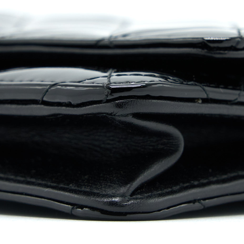 CHANEL CLASSIC WALLET ON CHAIN PATENT BLACK SHW