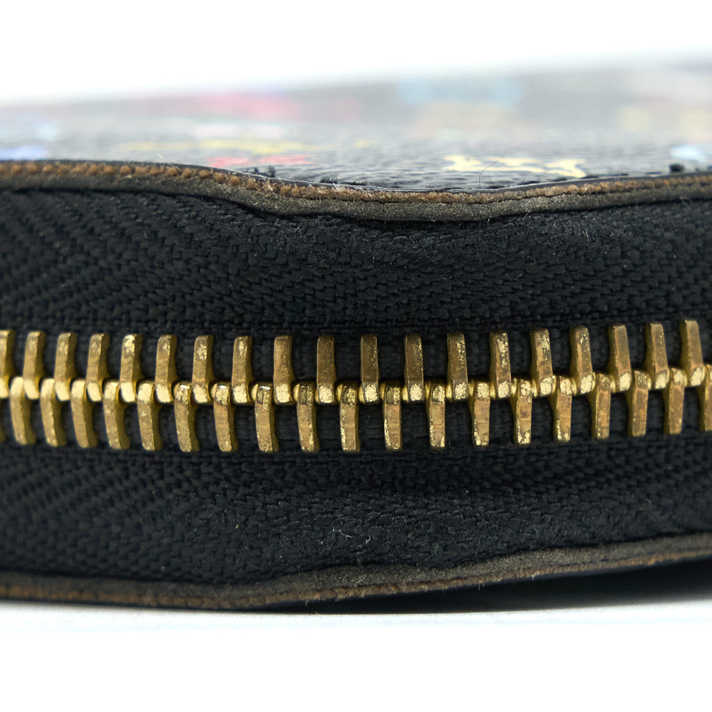 LOUIS VUITTON ZIPPY LONG WALLET BLACK MULTICOLOUR MONOGRAM CANVAS GHW