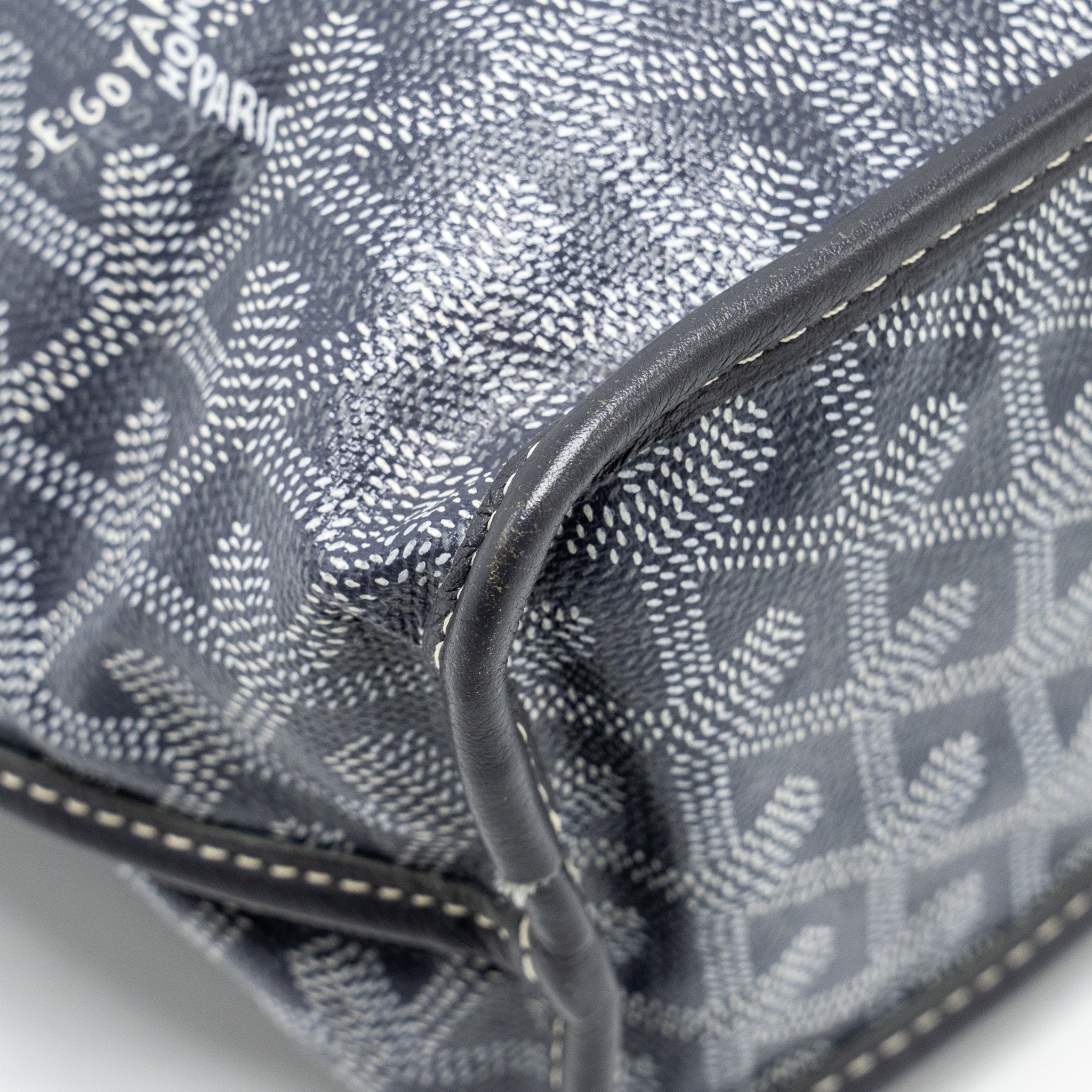 GOYARD MINI ANJOU TOTE BAG  GOYARDLINE CANVAS / LEATHER GREY SHW