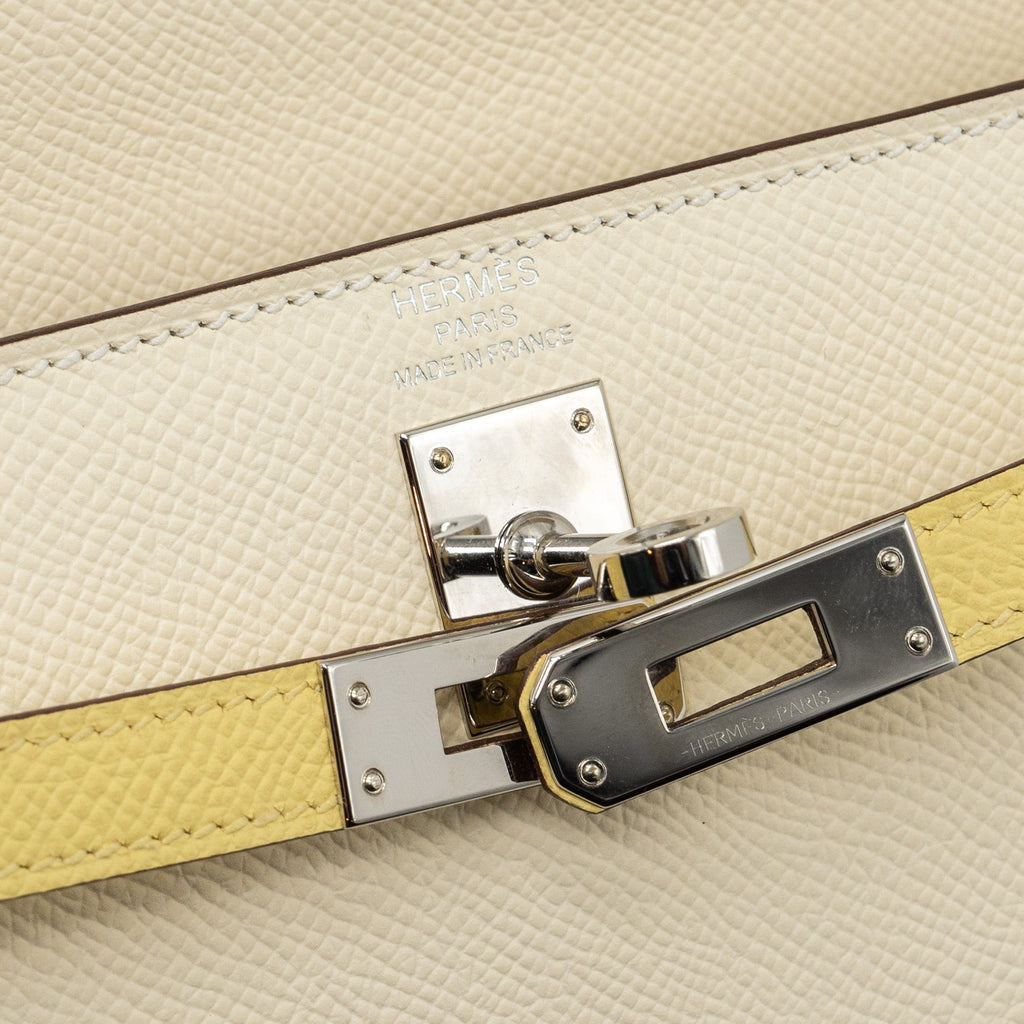 HERMES KELLY 25 EPSOM NATA / JAUNE POUSSIN / SESAME SHW
