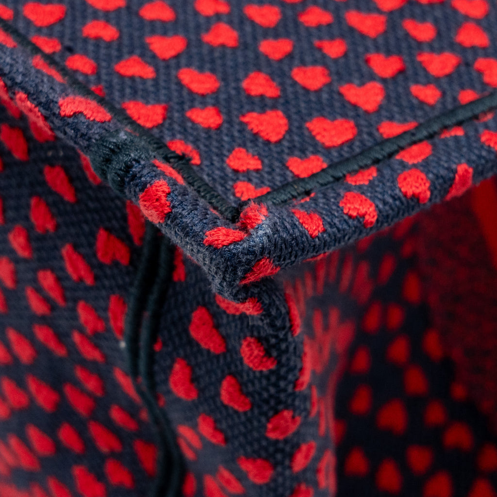 DIOR MEDIUM DIOR BOOK TOTE I LOVE PARIS CANVAS RED / NAVY