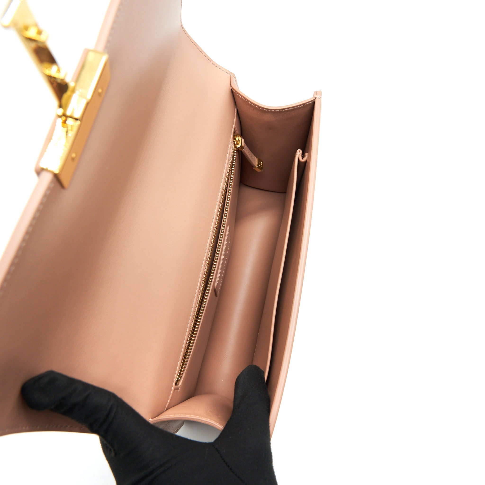 DIOR MONTAIGNE 24 MEDIUM FLAP BAG BEIGE PINK WITH GHW
