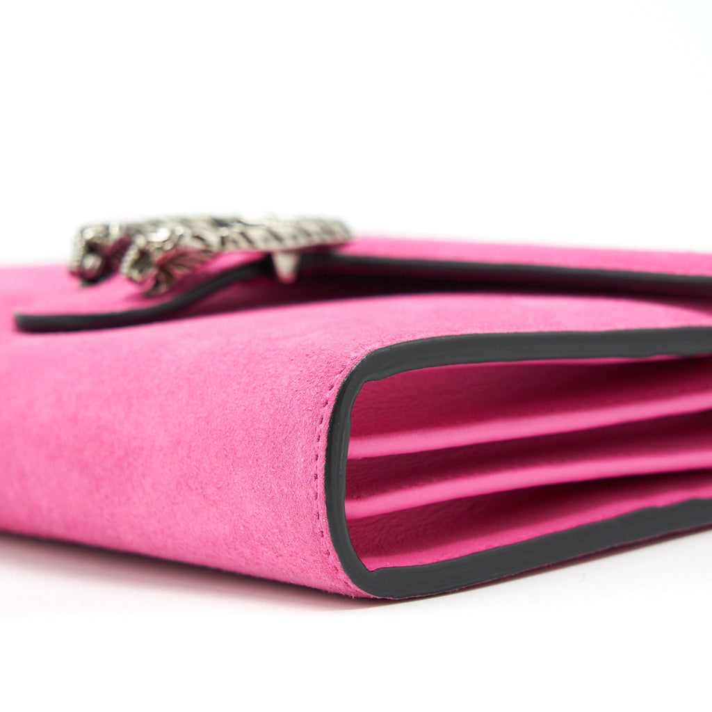 GUCCI DIONYSUS MINI CHAIN BAG SUEDE PINK SHW