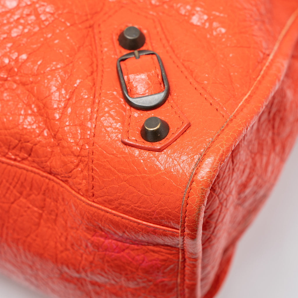 BALENCIAGA CLASSIC CITY BAG NAPPA TOMATO/RED BLACK HARDWARE
