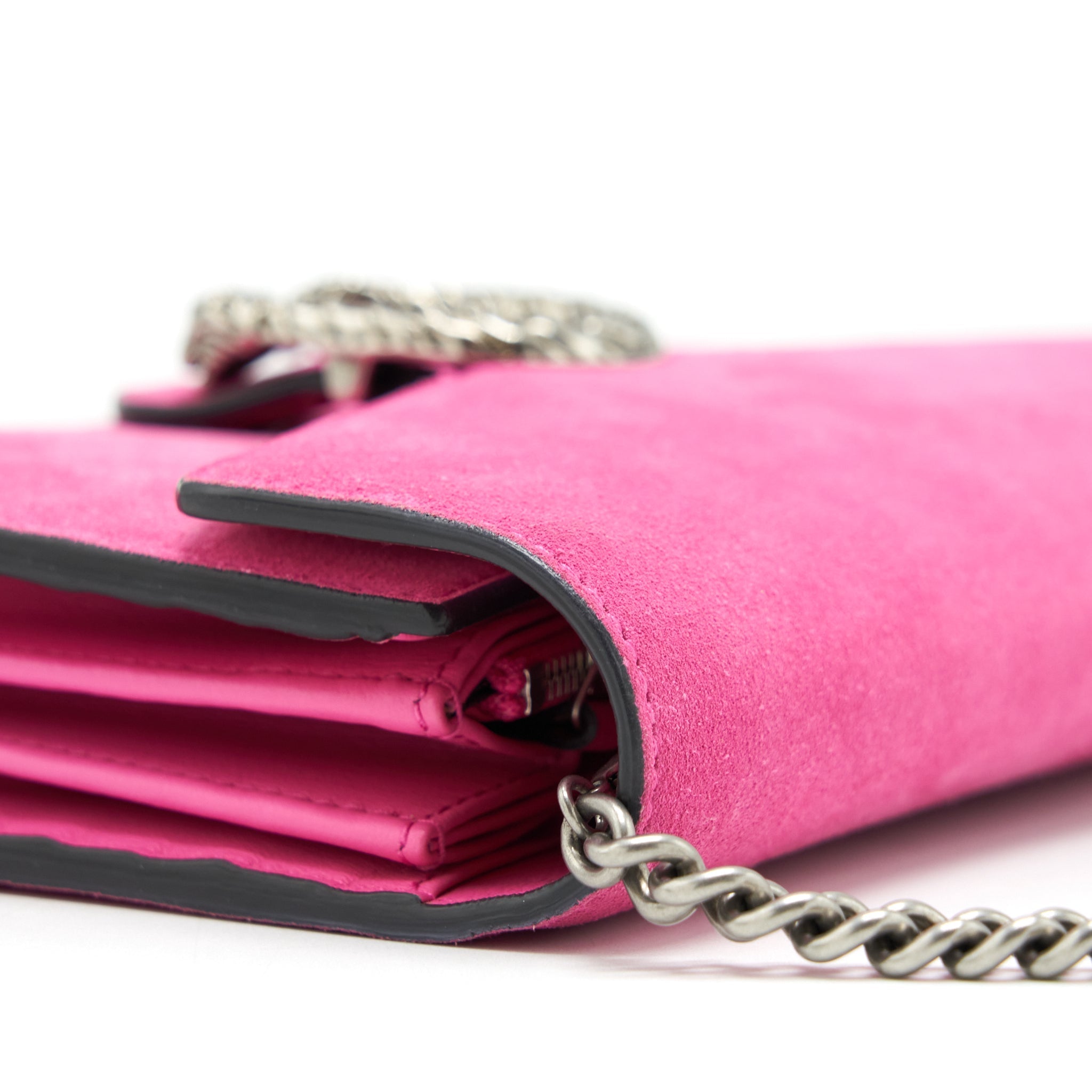 GUCCI DIONYSUS MINI CHAIN BAG SUEDE PINK SHW